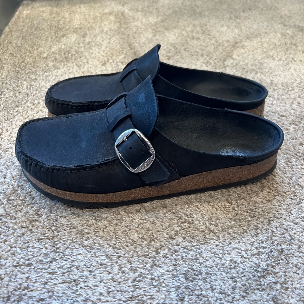 Birkenstock Black Slip-On womens Clog with Buckle